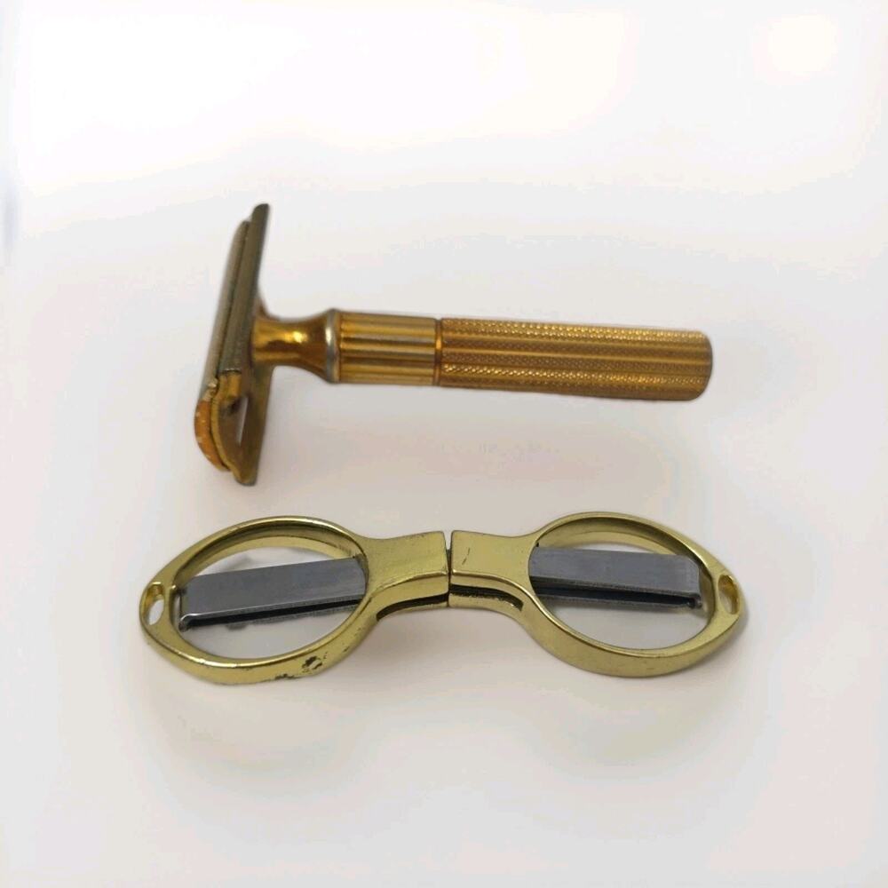 Vintage 1950's Gillette Regus Razor And Safety Scissors Lot Made In USA